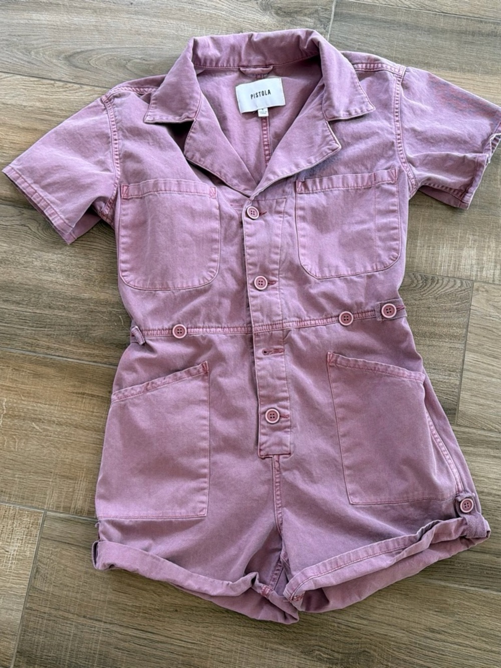 pistola Mauve Short-Sleeve Utility Romper